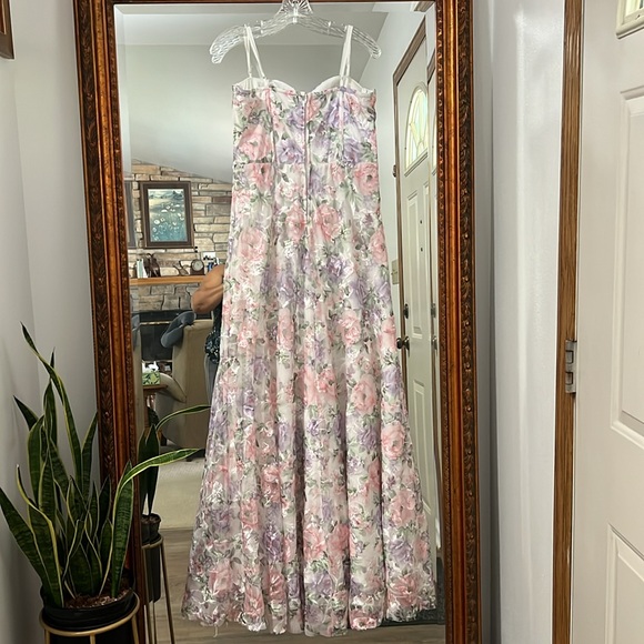 Corset Gown TRIXXI Juniors Floral Embroidered Size 15 - Picture 8 of 13